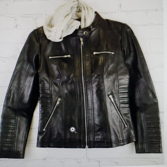 Real Leather Lise Hooded Jacket - FCM - Picture 1 of 14